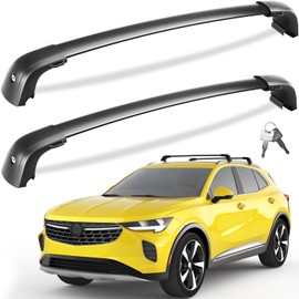 Tuyoung 220lbs Lockable Roof Rack Cross Bars Compatible with Buick Envision 2021 2022 2023 2024 2025 (with Flush Side Rails) Aluminum Roof Rails Crossbars Bars Rooftop Cargo Carrier Luggage Black