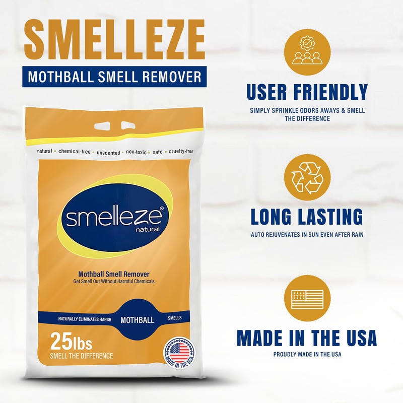 SMELLEZE Natural Smell Eliminator Deodorizer: 25 lb. Bag Granules Takes
