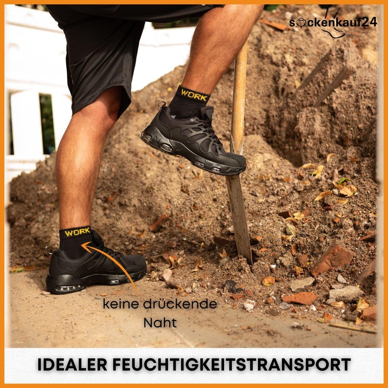 Sockenkauf24 10 Pairs Men's Work Socks Cotton Short Socks Work