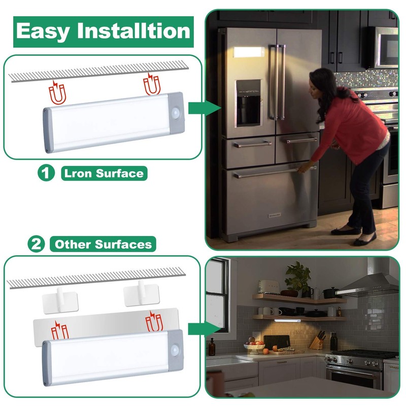 HIBOITEC Under Cabinet Lighting 30 LEDs Motion Sensor Closet Light,