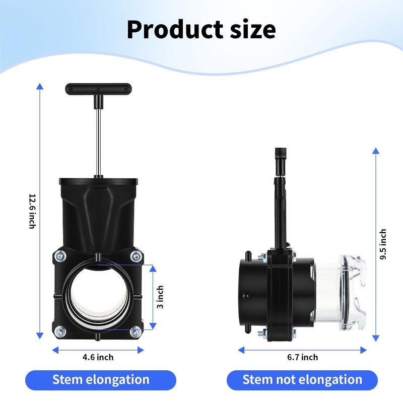 3 Inch RV Sewer Gate Valve, Leakproof & Durable Waste