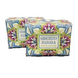 Greenwich Bay Trading Company Set of Two 10.5 oz Shea Butter Soap Bars (Orchid Jojoba)