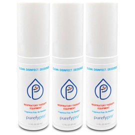 PUREFY Purefypro CPAP Cleaner and Sanitizer Spray (1.7oz, 3pk). TSA Travel Size. No Rinse. No Residue. Kills 99.9999% Norovirus, Flu Virus, and Fungi, Drug Resistant Germs. Unscented.