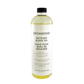 Ironwood Gourmet Butcher Block Oil, 16 oz of Food Safe Mineral Oil For Cutting Boards