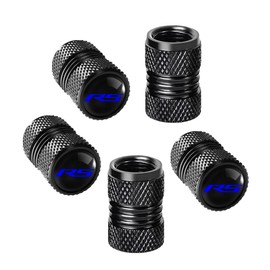 Tire Valve Caps 5pcs Valve Stem Caps Cover Compatible with Camaro RS Auto Accessories Air Valve Cap Set Dust Proof Leak-Proof Air Cover (RS-Blue)