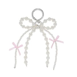 ICFIRSION Pearl Bow Keychain for Women Coquette Aesthetic Keychain for Purse Bag Charm (Style1)