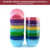 Eoonfirst Bright Rainbow Standard Cupcake Liners No Smell, Food Grade