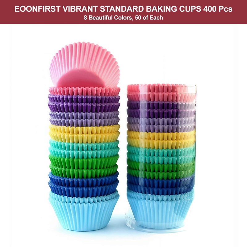 Eoonfirst Bright Rainbow Standard Cupcake Liners No Smell, Food Grade