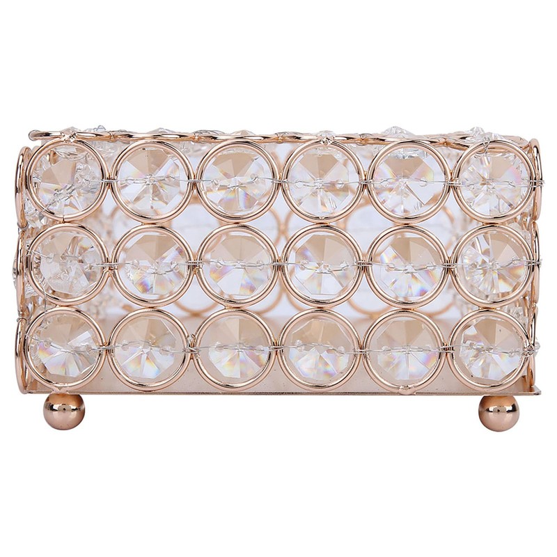 Crystal Tissue Box Holder, Rectangular Tissue Organizer Crystal Facial Tissue
