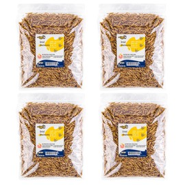 RANZ RANZ 8LBS Non-GMO Dried Mealworms for Chickens, High Protein Meal Worms, Premium Chicken Feed, Whole Large Mealworms for Blue Birds, Ducks, Fish