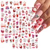 KZBTRBT 8 Sheets Valentine's Day Nail Art Stickers Decals,3D Self-Adhesive