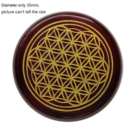 Lovionus89 Natural Red Agate Flower of Life Engraved Healing Crystal Chakra Balancing and Positive Energy Generator Palm Pocket Stone