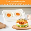 Ceramic Microwave Egg Cooker, BPA-Free 2-Cavity Egg Poacher