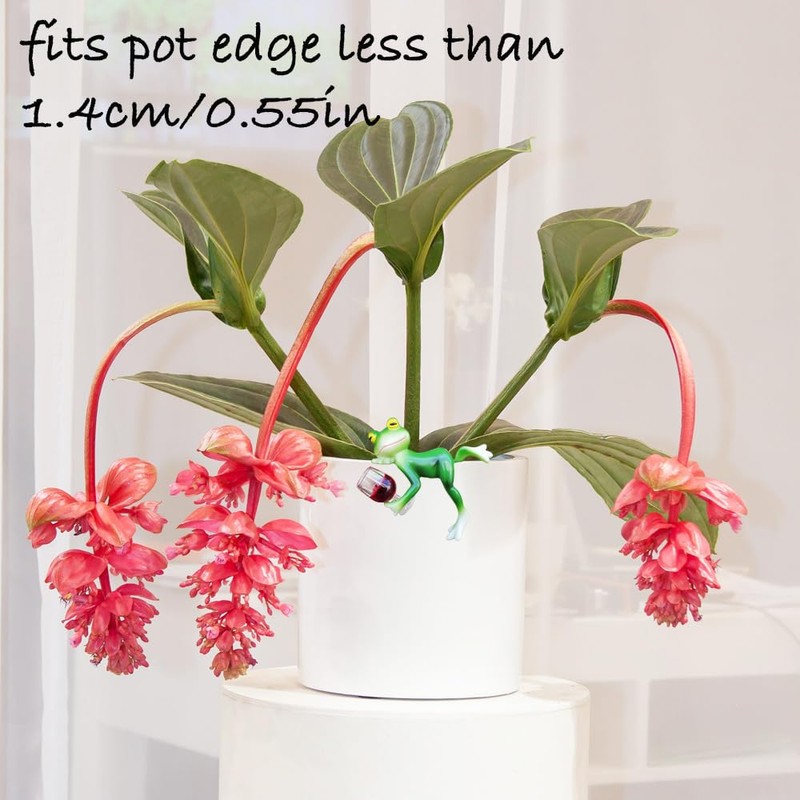 EasyBravo Funny Frog Statue Frog Pot Hugger Plant Decorations for