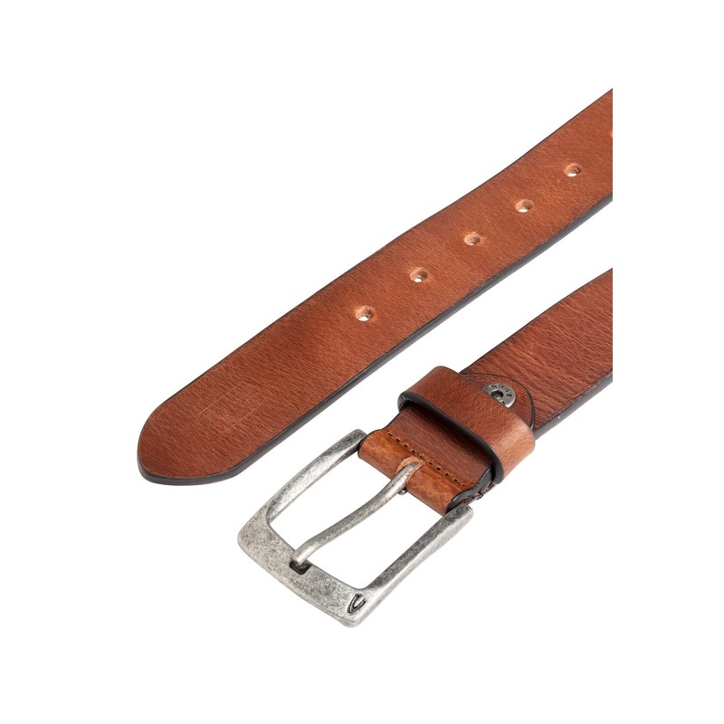 camel active Men's Basic Leather Belt, Cognac