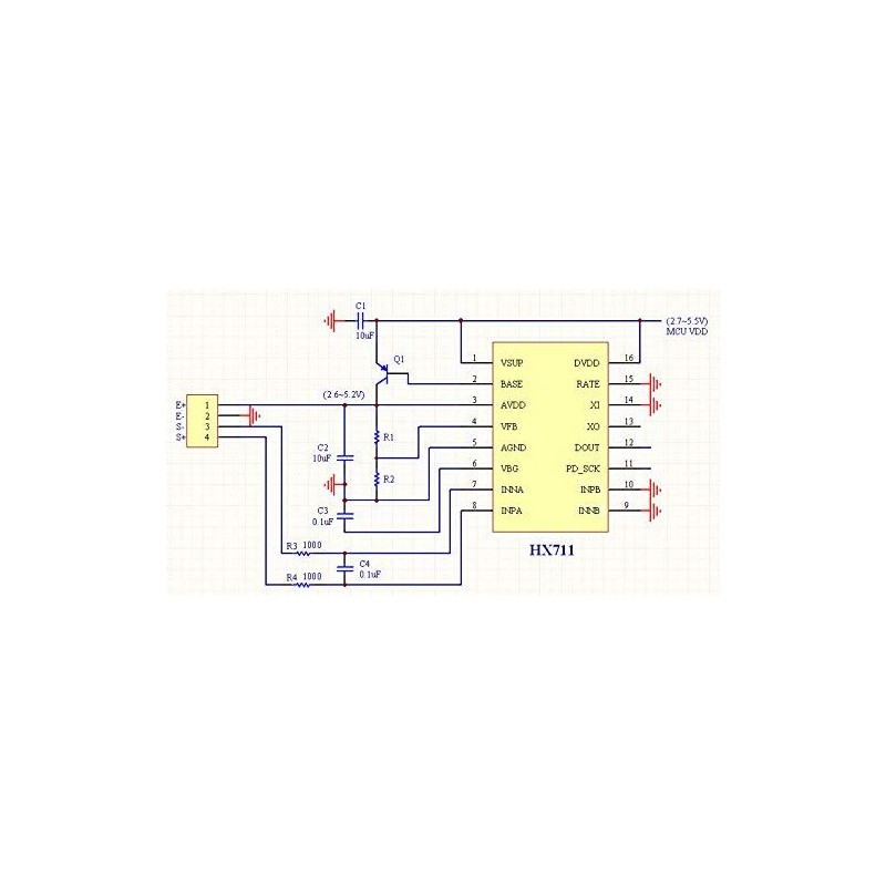 Stemedu HX711 Load Cell 1 kg Weight Sensor Electronic Scales
