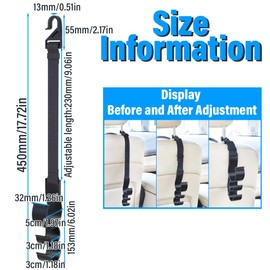 Auto Kopfstütze Haken, 2 Stück Kopfstützenhalterung Auto Haken, Auto Rücksitz Haken für Aufhängung, Autositz Zurück Haken, Rücksitz Organizer Haken, für Tasche, Handtaschen, Organizer