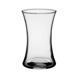 Floral Supply Online 8" Clear Gathering Vase and Flower Guide Booklet - Decorative Glass Flower Vase for Floral Arrangements, Weddings, Home Decor or Office.