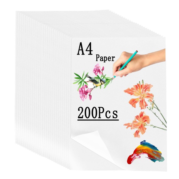 ZOFUN A4 Tracing Papers 200 Sheets, 63 GSM Tracing Paper Bulk with High Transparency & Optimum Thickness, Technical Tracing Paper A4 for Drawing, Scrapbooking, Sketching & Dressmaking
