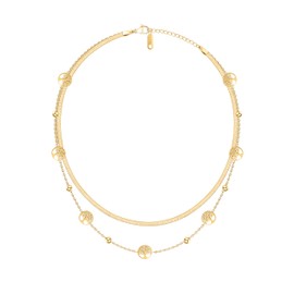 Uuimooie Life Tree Necklace Stainless Steel Double Layer Chain for Women Waterproof & Durable Premium Layering Necklace for Everyday Beach & Holiday Elegant Gift for Women Birthday Christmas