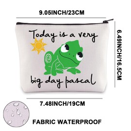 JNIAP Rapunzel Pascal Makeup Bag Pascal Lover Gifts Today Is a Very Big Day Pascal Zipper Pouch (Very Big Day)