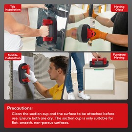 Ruppence Electric Suction Cup Glass Lifter,Tile Tools,Heavy Duty Vacuum Suction Cup with Digital Display,573lbs Max & Auto Start Pump,8H Battery for Glass, Tile, Marble, Granite, Metal,2 Packs