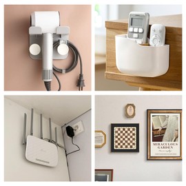 HQHC1996 for Transparent Double Sided Adhesive Hooks AB Wall Hooks, Clear Self Adhesive Sticker Hooks, No Drill Wall Hooks, Hang Items on Wall for Kitchen, Bathroom, Office, Basket, No Screw-4PCS