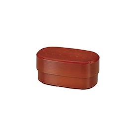 Tatsumiya 301700 Men's Oval Grain Lunch Box (30.4 fl oz (900 ml), Shunkei 301700, Brown