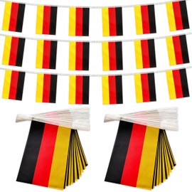 TSMD 2 Packs Germany Flag Banner German Flags String Small Mini Hanging Flags Decorations,60 Feet 40 Flags