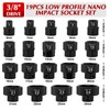 EMENTOL 19 Pieces 3/8" Drive Low Profile Nano Impact Socket