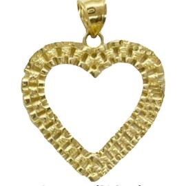 Hip Hop Unique Design Gold Nugget Heart Shaped Charm Pendant For Women and Men Jewerlry (Heart gold, Large)