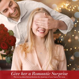 CDE Birthstone Necklaces for Women Girls, 925 Sterling Silver Forever Love Heart Pendant Necklace with Cubic Zirconia, Christmas Birthday Anniversary Valentine's Day Jewelry Gift for Wife Mother Girlfriend Daughter Her (Rose Gold-06-June)