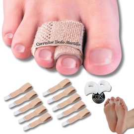 10PCS Corrector Dedo Martillo y 2 Pares Separadors Juanetes, Envolturas para los Dedos, Protectores Dedos Pie, para Corregir Dedos de los Pies con Torcidos y Superpuestos