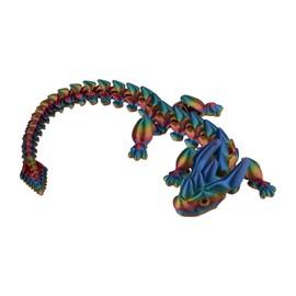 3D Printed Restoration Dragon Figure, Colorful Dragon, 15.35 inch (39 cm) Dragon Gadget Sculpture, Home Decorative Ornament Statue (Sunset Rainbow, 39cm)