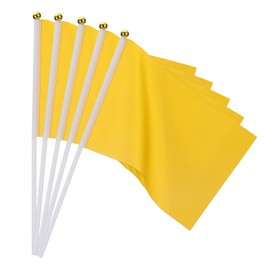 PATIKIL Mini Blank Flags，25 Pcs Yellow Small Sublimation Colored Flags to Decorate for Card Game Birthday Yard Lawn Ground Marking Sport Golf Party Graduation Irrigation, 11.8"x8.3"