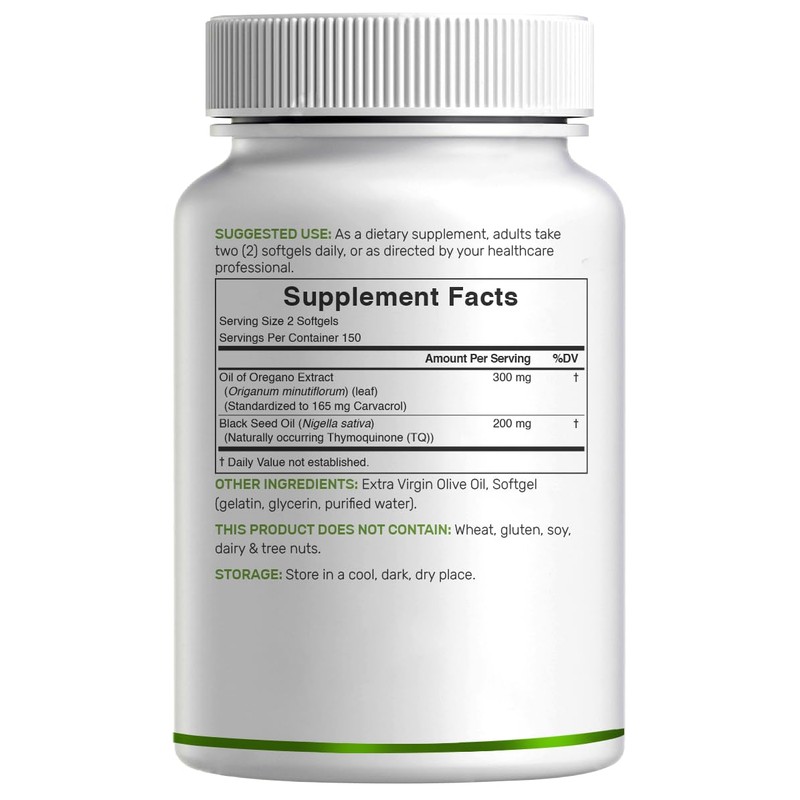 DEAL SUPPLEMENT Oil of Oregano Softgels with Black Seed Oil