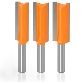 TXHF Set of 3 8 mm Shank Straight Milling Cutter Set Wood Cutter Router Bit Router Bit Groove Cutter Wood Cutter - 14 mm, 16 mm, 18 mm