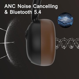 AUDALA Retro Over The Ear ANC Headphones Wireless Bluetooth Old School Noise Cancelling On Ear Headset with Mic Vintage Comfortable for Gym Workout PC Gaming Android iOS 70Hours Playtime