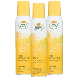 Citrus Magic Odor Eliminating Air Freshener Spray, Tropical Lemon, 3 Pack