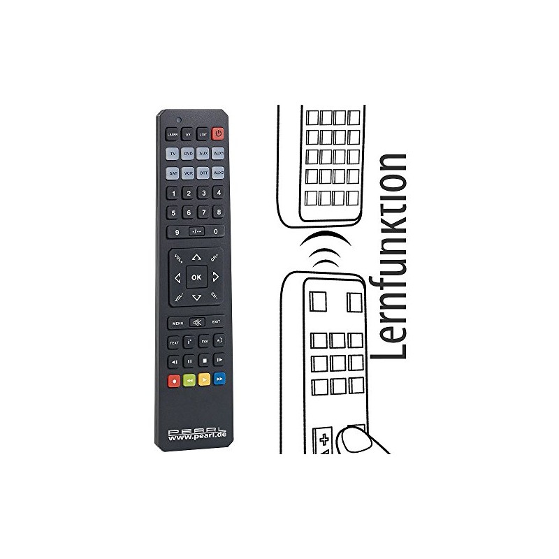 PEARL Learning remote control: 8-in-1 universal remote control + learning