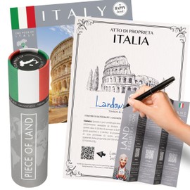 Italian Gifts for Women an Men - Real Piece of Italy- Highly Unique Italian Themed Gifts - Blank Certificate to Write in The Name of Your Choice - Rome Gift Ideas - Italian Christmas Gift