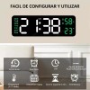 Reloj De Pared Digital Con Termómetro, Alarmas Y Calendario