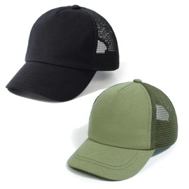 Toddler Boys Baby Girls Baseball Hats Kids Boy Caps Toddler Sun Hats for Summer Adjustable Hats 0-5 T,Black/Green,1-3Y