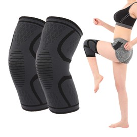 KASESSS Pack of 2 Knee Support for Men and Women, Compression Knee Brace, Knee Sleeves, Orthopaedic Knee Brace Sports for Meniscus Tears, Running, Hiking, Jogging, Volleyball