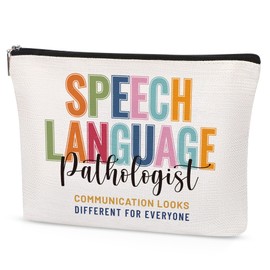 Papiailove Speech Language Pathologist Gift SLP Makeup Bag for Women Speech Therapy Pathology Cosmetic Bag for Student Friend Girl Assistant Therapist Thank You Gifts