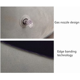 Travel Foot Rest Pillow, Foot Rest Cushion, Inflatable Flocking Travel Foot Rest Soft Pillow With Air Pump for Airplanes Inflatable Stool Ottoman(Gray + Blue)