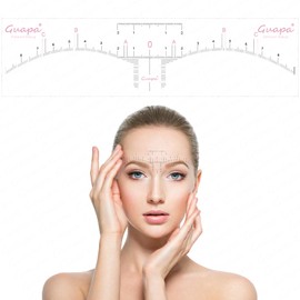 Pink Disposable Eyebrow Ruler Stencils,50 Pcs Box Eyebrow Ruler,Pink Adhesive Mapping Stickers Kit for Microblading, Brow Extensions and Permanent Makeup (1 Box Pink Ruler)