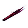 Stainless Steel Jeweler Style Tweezers #8A Pink Black Zebra Color