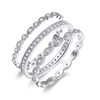 Engagement Ring Set for Women Anniversary Eternity Bands Ladies Sterling