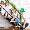 JUNEBRUSHS 5 FT St Patricks Day Garland with Lights, Artificial